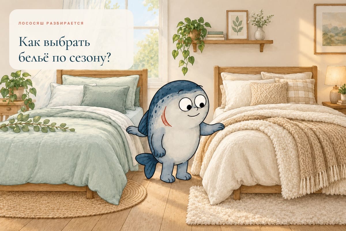 Маскот Coho выбирает лёгкое летнее и тёплое зимнее постельное бельё