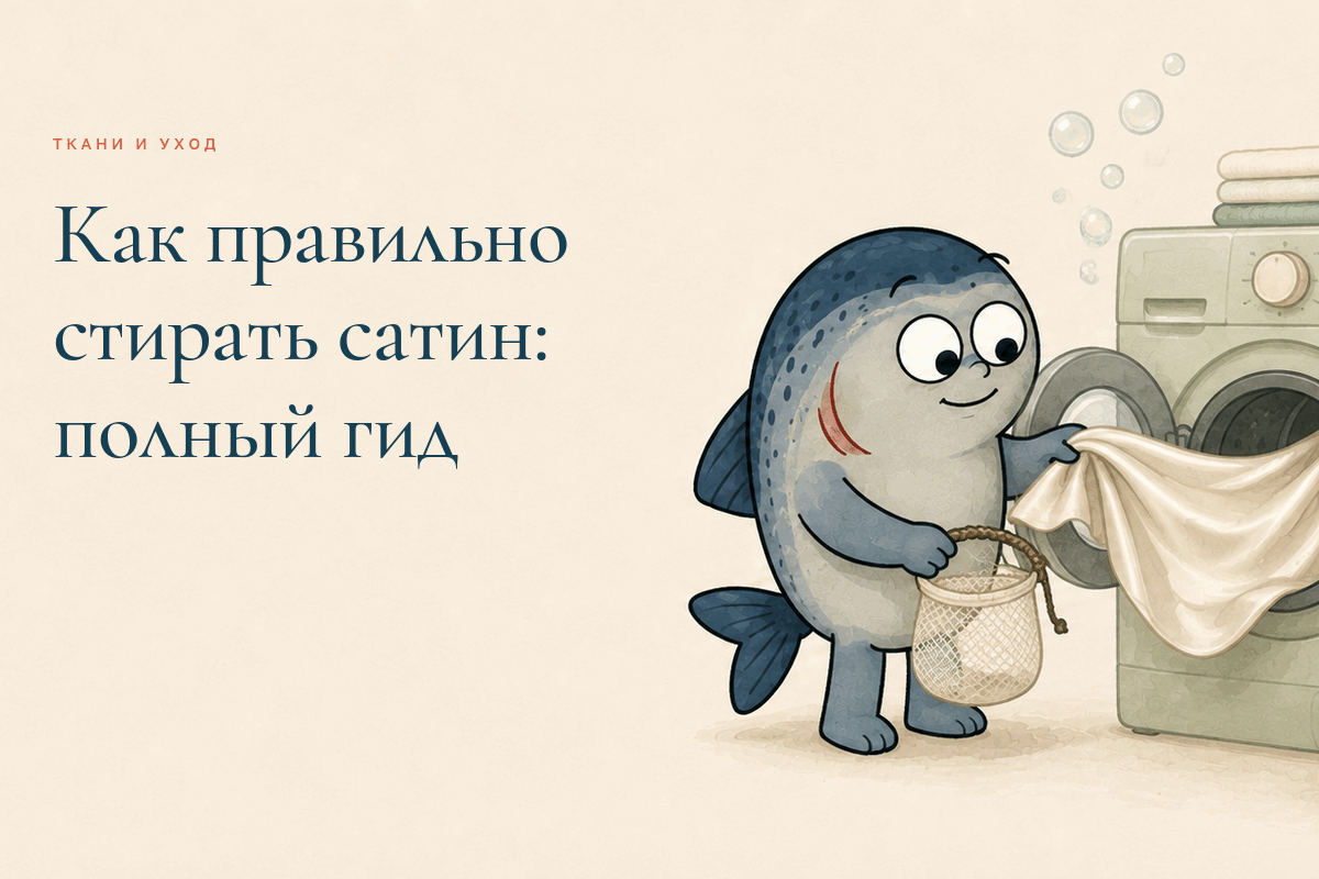 Маскот Coho бережно загружает сатиновое бельё в стиральную машину