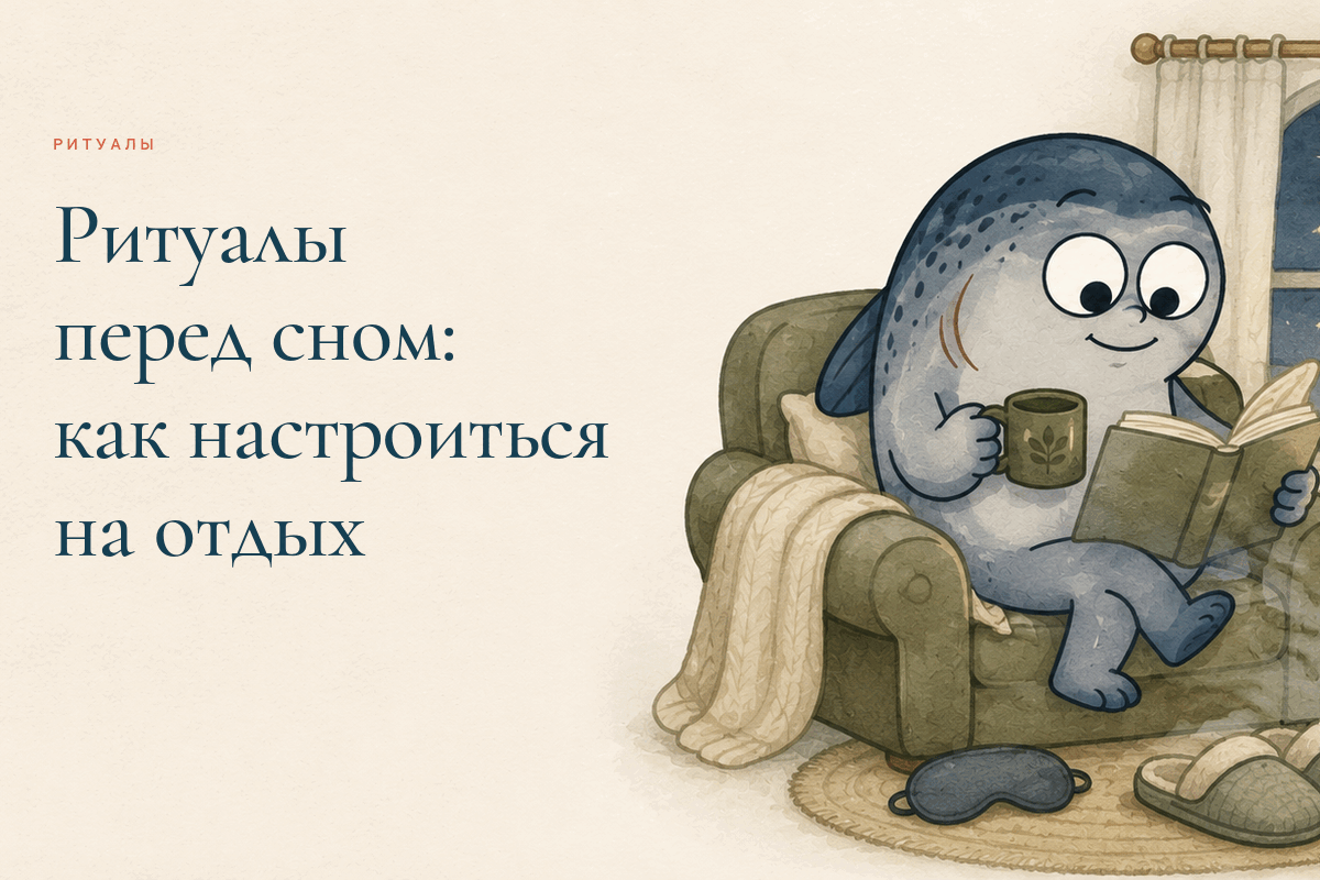 Маскот Coho читает книгу у лампы во время спокойного вечернего ритуала