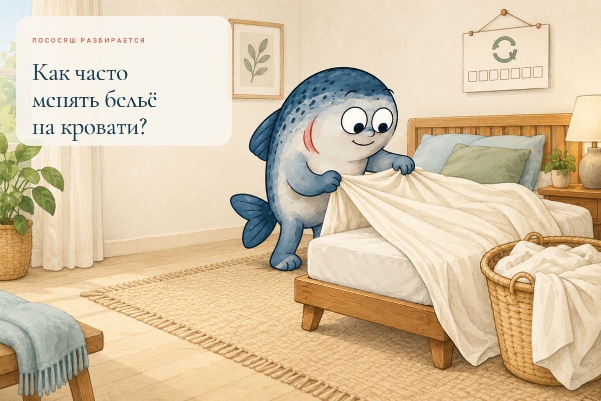 Маскот Coho меняет простыню и отмечает недельный цикл ухода